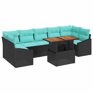 vidaXL Ensemble de salle &agrave; manger pour jardin 8 pcs Noir et Teal
