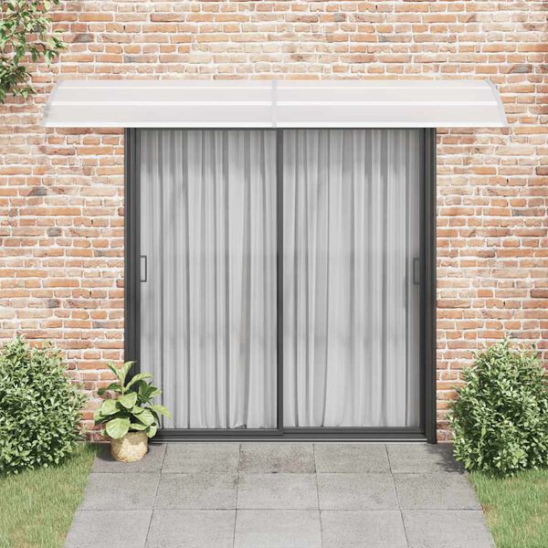 vidaXL Auvent de porte Gris et transparent 300x75 cm PC