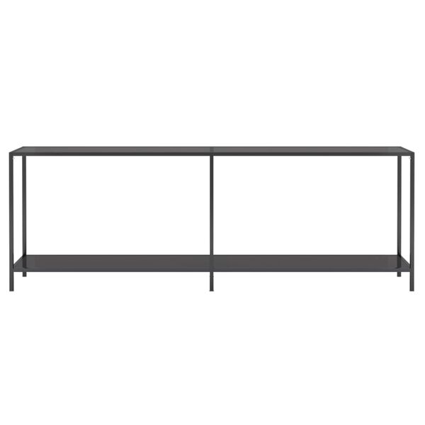 vidaXL Table console Noir 220x35x75,5 cm Verre tremp&eacute;