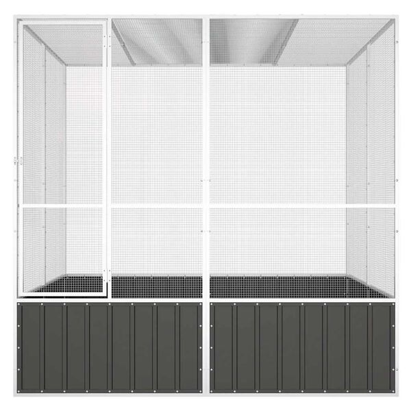 vidaXL Cage &agrave; oiseaux Anthracite 213,5x217,5x211,5 cm Acier galvanis&eacute;