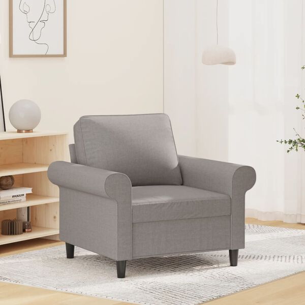 vidaXL Chaise de canap&eacute; Gris clair 60 cm Tissu