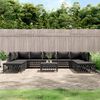 vidaXL Salon de jardin avec coussins 10 pcs anthracite acier