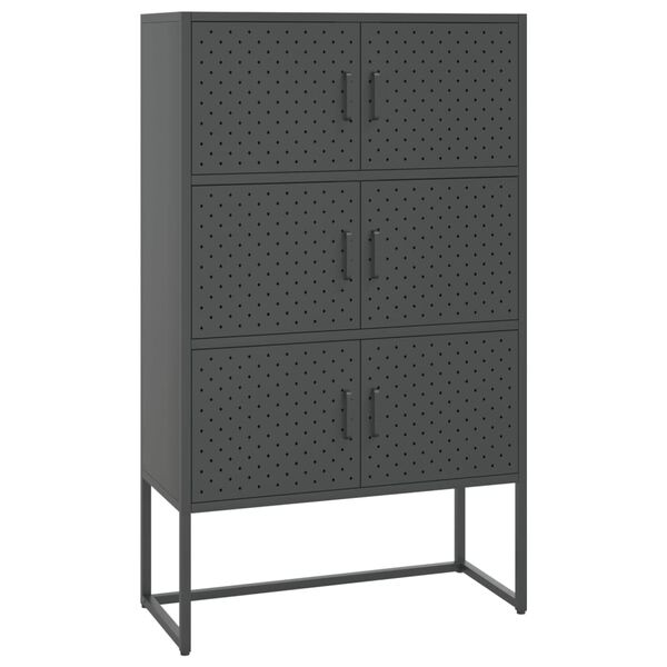 vidaXL Buffet haut Anthracite 80x35x135 cm Acier