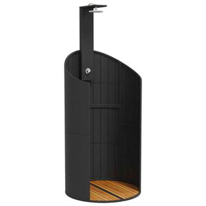 vidaXL Douche d'ext&eacute;rieur noir 100x100x241,5 cm poly rotin bois acacia