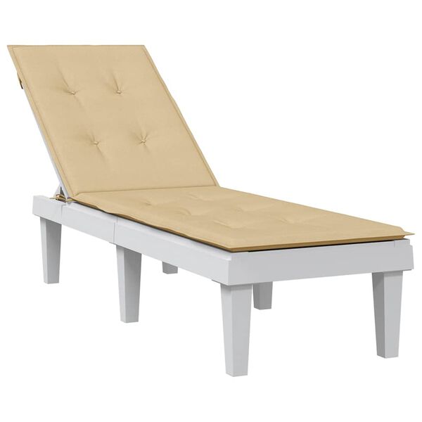 vidaXL Coussin de chaise longue beige m&eacute;lang&eacute; (75+105) x 50 x 4 cm tissu