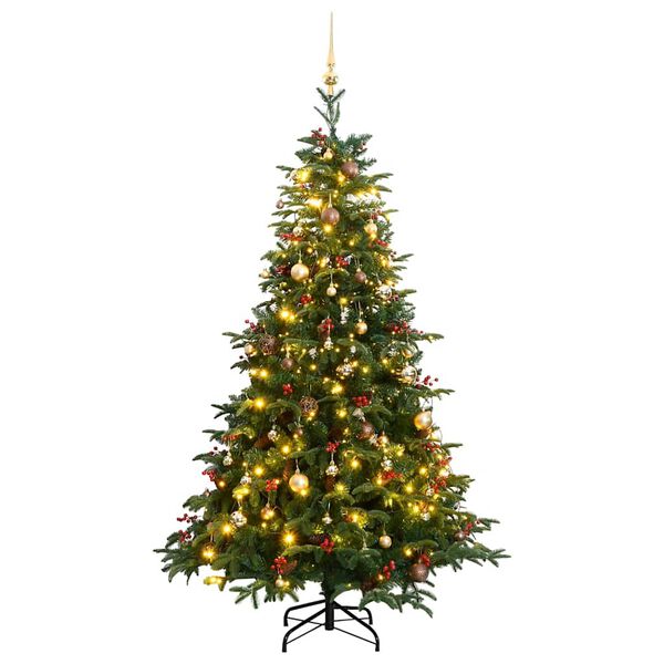 vidaXL Sapin de No&euml;l artificiel articul&eacute; 300 LED et boules 180 cm