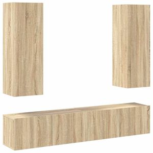 vidaXL Ensemble de meubles TV 4 pcs Ch&ecirc;ne sonoma Bois d'ing&eacute;nierie