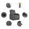 vidaXL Fauteuil inclinable de massage &eacute;lectrique gris similicuir
