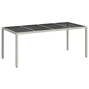 vidaXL Table de jardin pour repas Blanc 190 x 90 x 75 cm Poly rotin