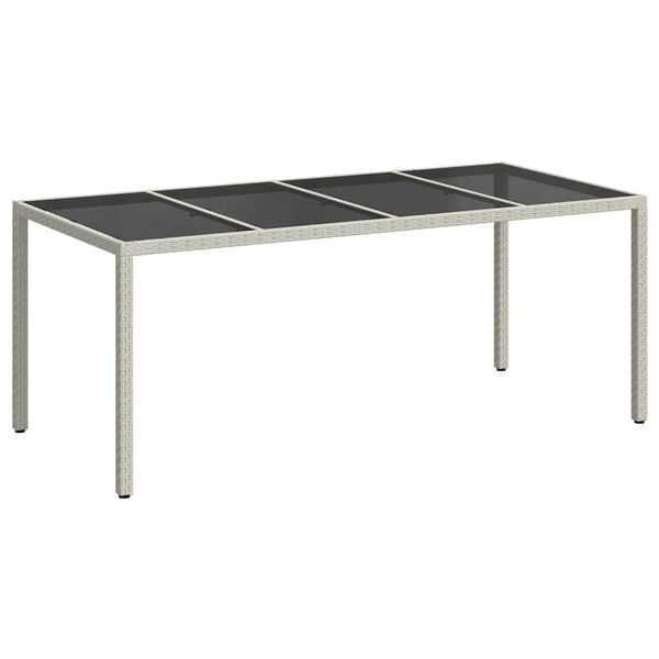 vidaXL Table de jardin pour repas Blanc 190 x 90 x 75 cm Poly rotin
