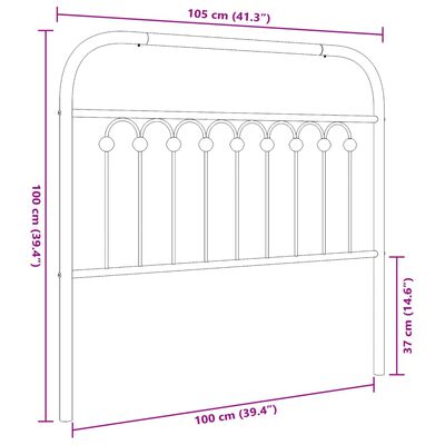 vidaXL Tête de lit métal blanc 100 cm