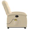 vidaXL Fauteuil inclinable de massage crème tissu