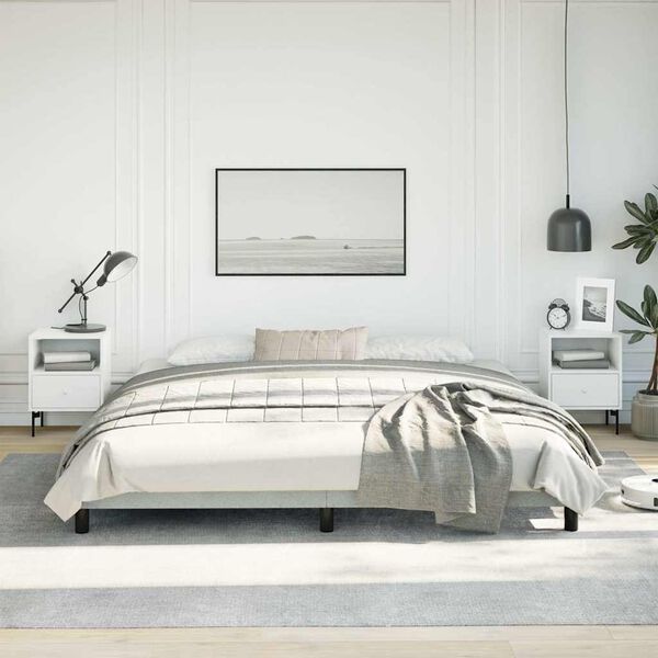 vidaXL Cadre de lit gris clair 193x203 cm velours