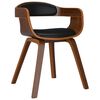 vidaXL Chaise &agrave; manger Noir Bois courb&eacute; et similicuir