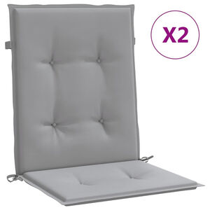 vidaXL Coussins de chaise de jardin &agrave; dossier bas lot de 2 gris