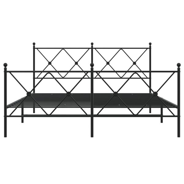 vidaXL Cadre de lit métal sans matelas avec pied de lit noir 150x200cm