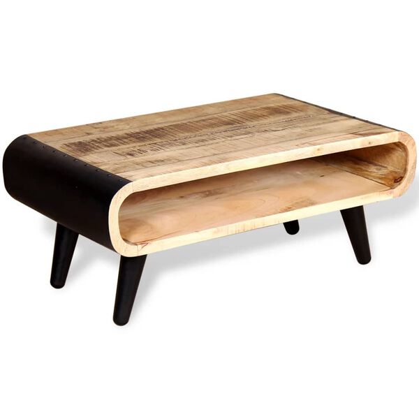 vidaXL Table basse Bois de manguier brut 90x55x39 cm