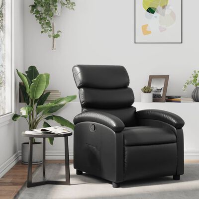 vidaXL Fauteuil inclinable Noir Similicuir