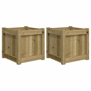 vidaXL Jardini&egrave;res 2 pcs bois de pin impr&eacute;gn&eacute;