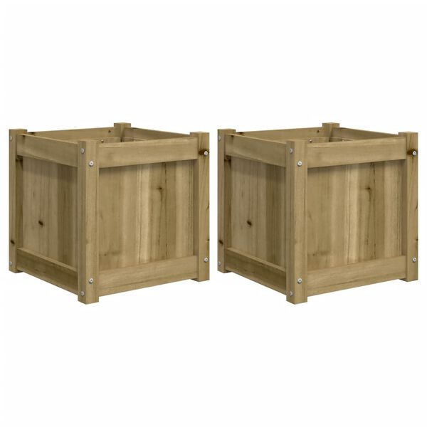 vidaXL Jardini&egrave;res 2 pcs bois de pin impr&eacute;gn&eacute;