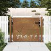 vidaXL Portail de jardin 100x100 cm en acier Corten avec motif gazon