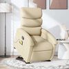 vidaXL Fauteuil inclinable de massage cr&egrave;me tissu