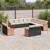 vidaXL Salon de jardin avec coussins 13 pcs noir r&eacute;sine tress&eacute;e