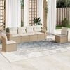 vidaXL Salon de jardin avec coussins 6 pcs beige r&eacute;sine tress&eacute;e