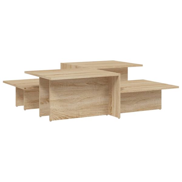 vidaXL Tables basses 2 pcs Chêne sonoma Bois d'ingénierie