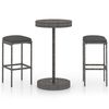 vidaXL Ensemble de bar de jardin 3 pcs et coussins Résine tressée Gris