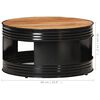 vidaXL Table basse Noir 68x68x36 cm Bois d'acacia massif