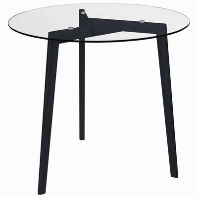 vidaXL Table de salle à manger Transparent 80 cm Verre trempé