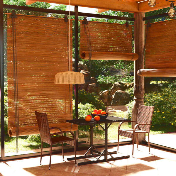 vidaXL Ensemble &agrave; manger de jardin 3 pcs Marron