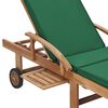 vidaXL Chaises longues avec coussins 2 pcs Bois de teck solide Vert