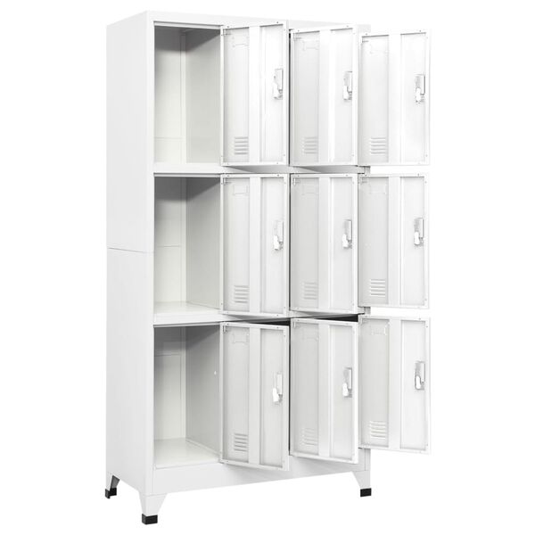 vidaXL Armoire &agrave; casier avec 9 compartiments Acier 90x45x180 cm Gris