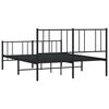 vidaXL Cadre de lit métal sans matelas avec pied de lit noir 150x200cm