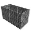 vidaXL Lit surélevé à gabion Acier 180 x 90 x 100 cm Argenté