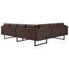 vidaXL Canap&eacute; d'angle marron tissu