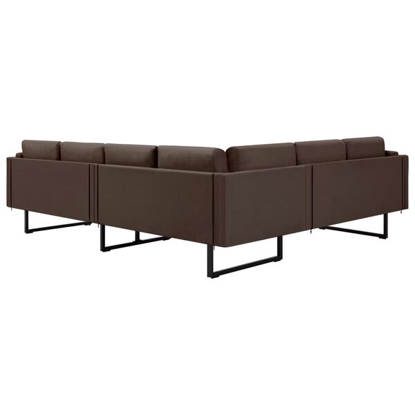vidaXL Canap&eacute; d'angle marron tissu