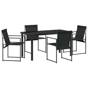 vidaXL Ensemble de salle &agrave; manger pour jardin 5 pcs Noir
