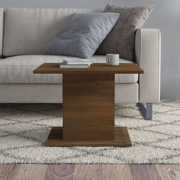 vidaXL Table basse chêne marron 55,5x55,5x40 cm bois d'ingénierie