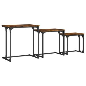 vidaXL Tables basses gigognes 3 pcs chêne fumé bois d'ingénierie