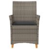 vidaXL Chaises de jardin coussins lot de 2 gris r&eacute;sine tress&eacute;e et bois