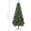 vidaXL Arbre de No&euml;l artificiel pr&eacute;-&eacute;clair&eacute;/boules pommes de pin 210cm