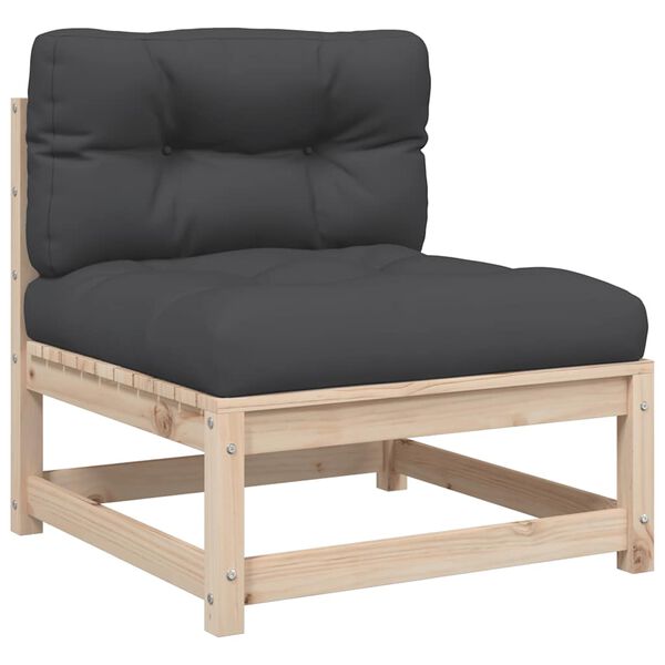 vidaXL Salon de jardin 10 pcs avec coussins bois de pin massif