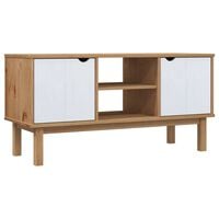 vidaXL Meuble TV OTTA Marron et blanc 113,5x43x57cm Bois de pin massif