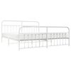 vidaXL Cadre de lit m&eacute;tal sans matelas et pied de lit blanc 193x203 cm