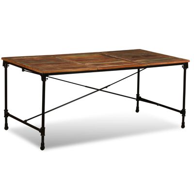 vidaXL Table à manger Bois de récupération massif 180 cm