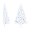vidaXL Demi-arbre de Noël artificiel pré-éclairé et boules blanc 150cm
