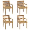 vidaXL Chaises Batavia avec coussins lot de 4 Bois de teck solide